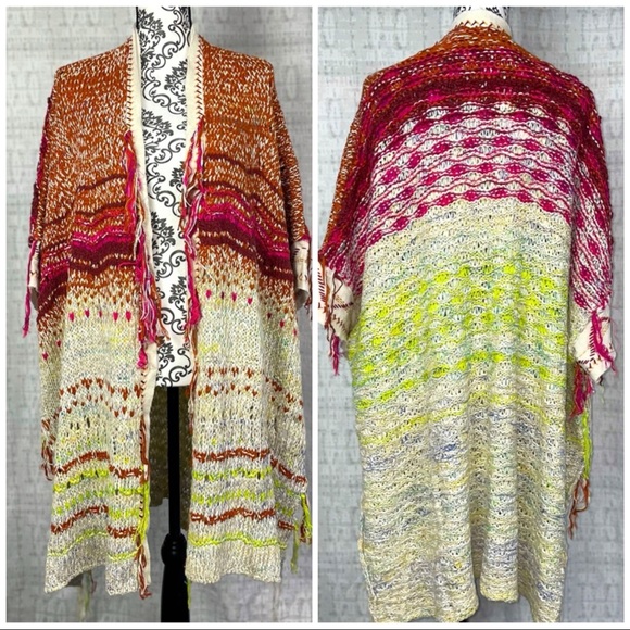 Free People ‘Skies the Limit’ Desert Dream Cardigan Size Medium - Picture 3 of 9